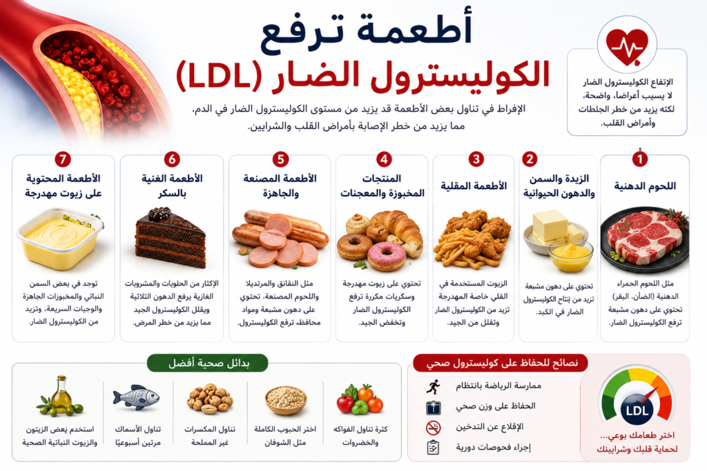 أطعمة ترفع الكوليسترول الضار